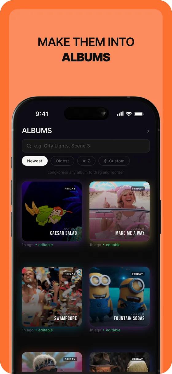 HYBRED App Store screenshot: albums