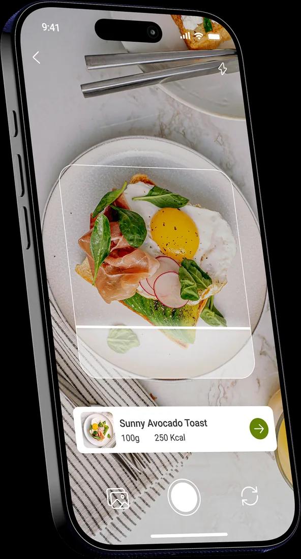 Avodo scanning a plate of avocado toast